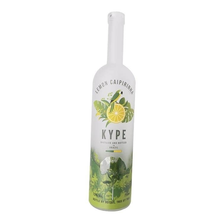 500 ml Impressão de tela sob medida Coroa congelada Royal Whisky Vodka Gin Garrafas de vidro com cortiça