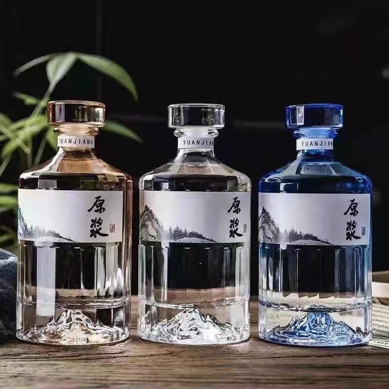 Cerveja 100ml 250ml 375ml 500ml 8oz 12oz 16oz Gin congelado Garrafa de vidro Com rolha de cortiça de madeira
