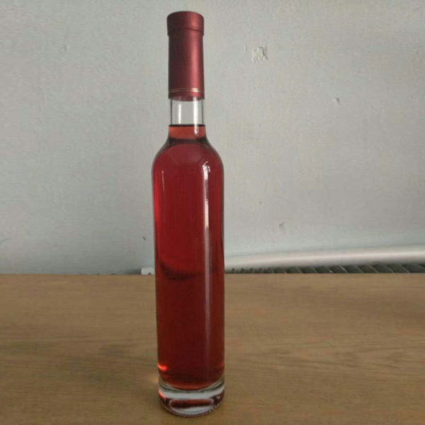 Impressão de logotipo personalizável Slim Tall Round Glass Vodka Liquor Bottles com selo de cortiça