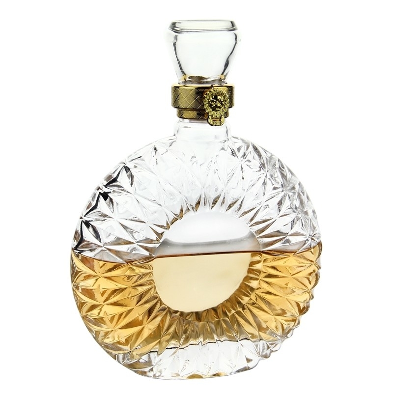 500 ml 700 ml 750 ml de vinho líquido vago garrafa de vidro de brandy com rolha de vidro para vodka