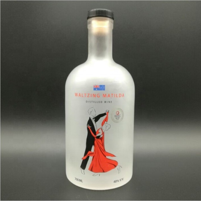 Forma personalizada Super Flint 375ml 750ml 1000ml Garrafas de vidro para Brandy Liquor Sauce