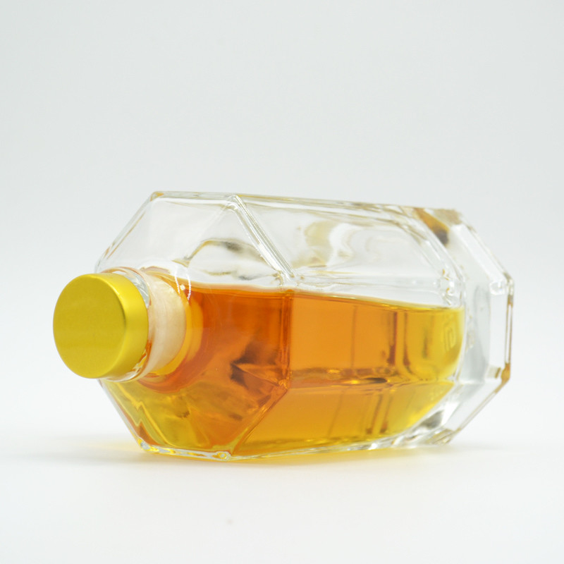Tipo de vedação de cortiça Vidro transparente Vinho Liquor Whisky Vodka Tequila Garrafa 200ml 375ml 500ml 750ml 1000ml