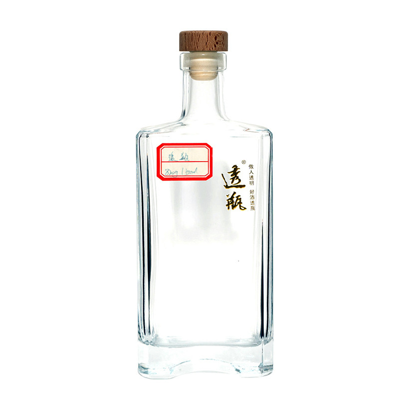 375ml 500ml 700ml 750ml Garrafa de Gin Verde Quadrado para bebidas espirituosas personalizadas em verde