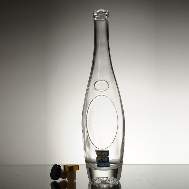 Material de vidro de pedra alta 750 ml garrafa de vidro garrafas de azeite de oliva transparente tipo de vedação cortiça