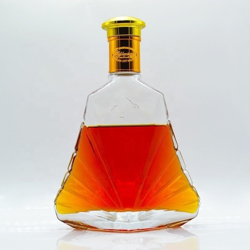 Garrafas de brandy Design personalizado garrafa de licor vazia para garrafa de vidro de vodka de 750 ml