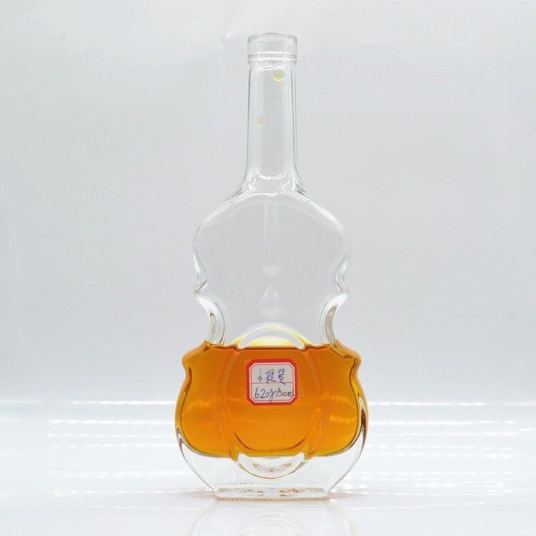 Big Good 700ml 750g embalagem de vidro transparente para forma especial Violino Cabeça garrafa