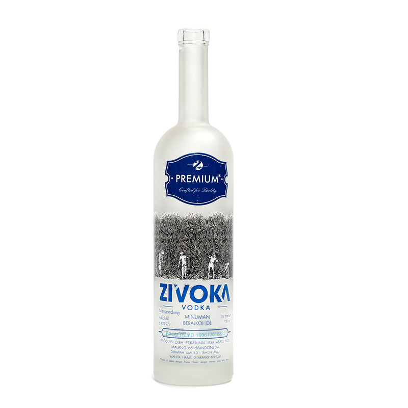 Super Flint Glass Bottles for Vodka Whisky Liquor em 500ml 700ml 75cl Frosted Material