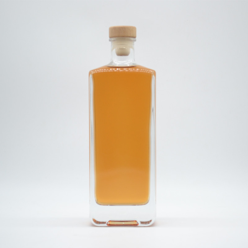 Garrafa de vidro quadrada personalizada para bebidas alcoólicas Gin Tequila Vodka 750ml/700ml/500ml